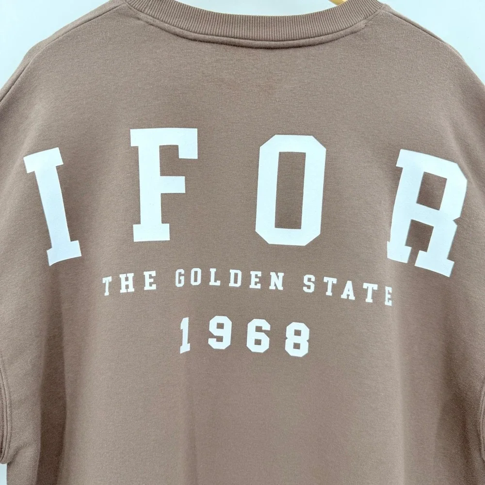 Wild Fable California Golden State Oversized Sweatshirt Brown XL Thumbholes - Picture 3 of 7